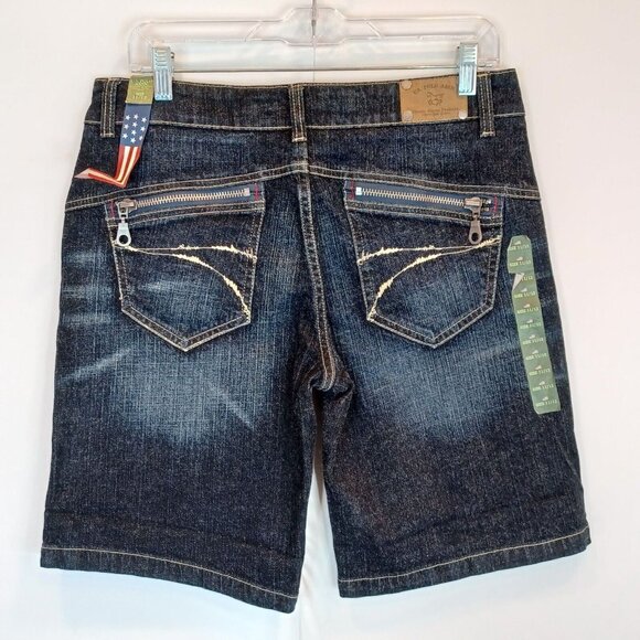 US POLO ASSN 11/12 Stretch Denim Dark Wash Mid Rise Shorts Cotton NEW Y2K 00s Bl - Picture 9 of 15